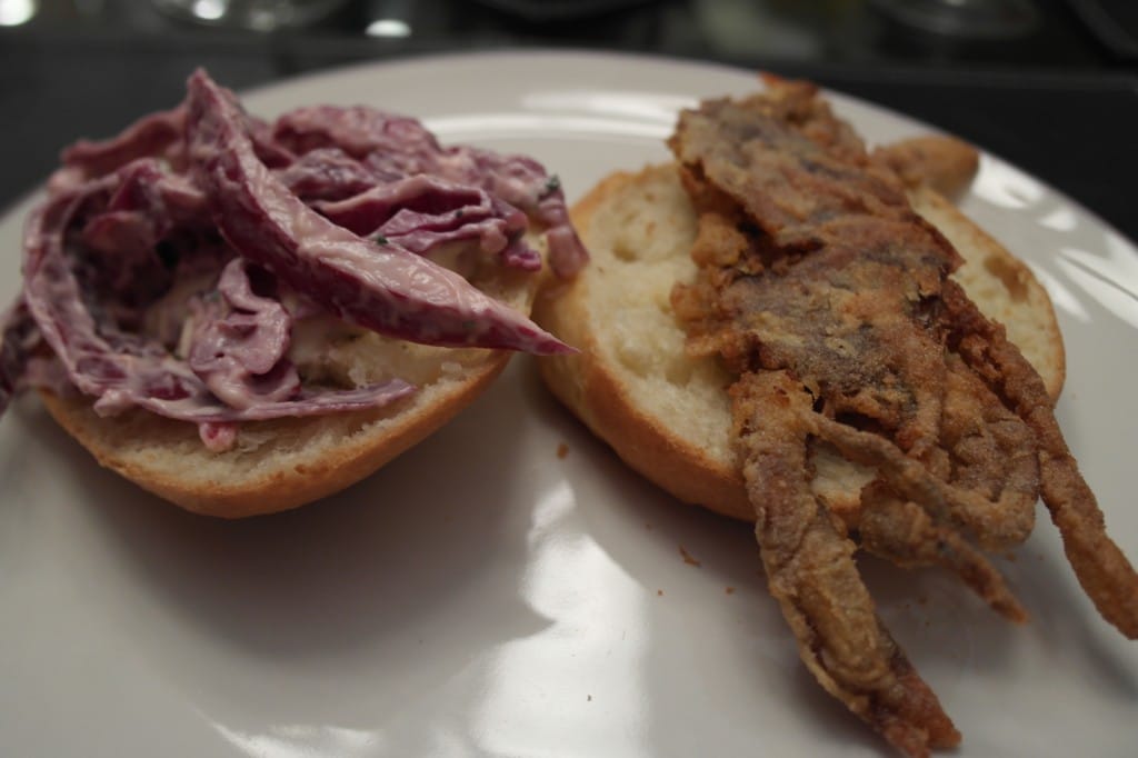 Soft Shell Crab Sandwich with Rémoulade Slaw